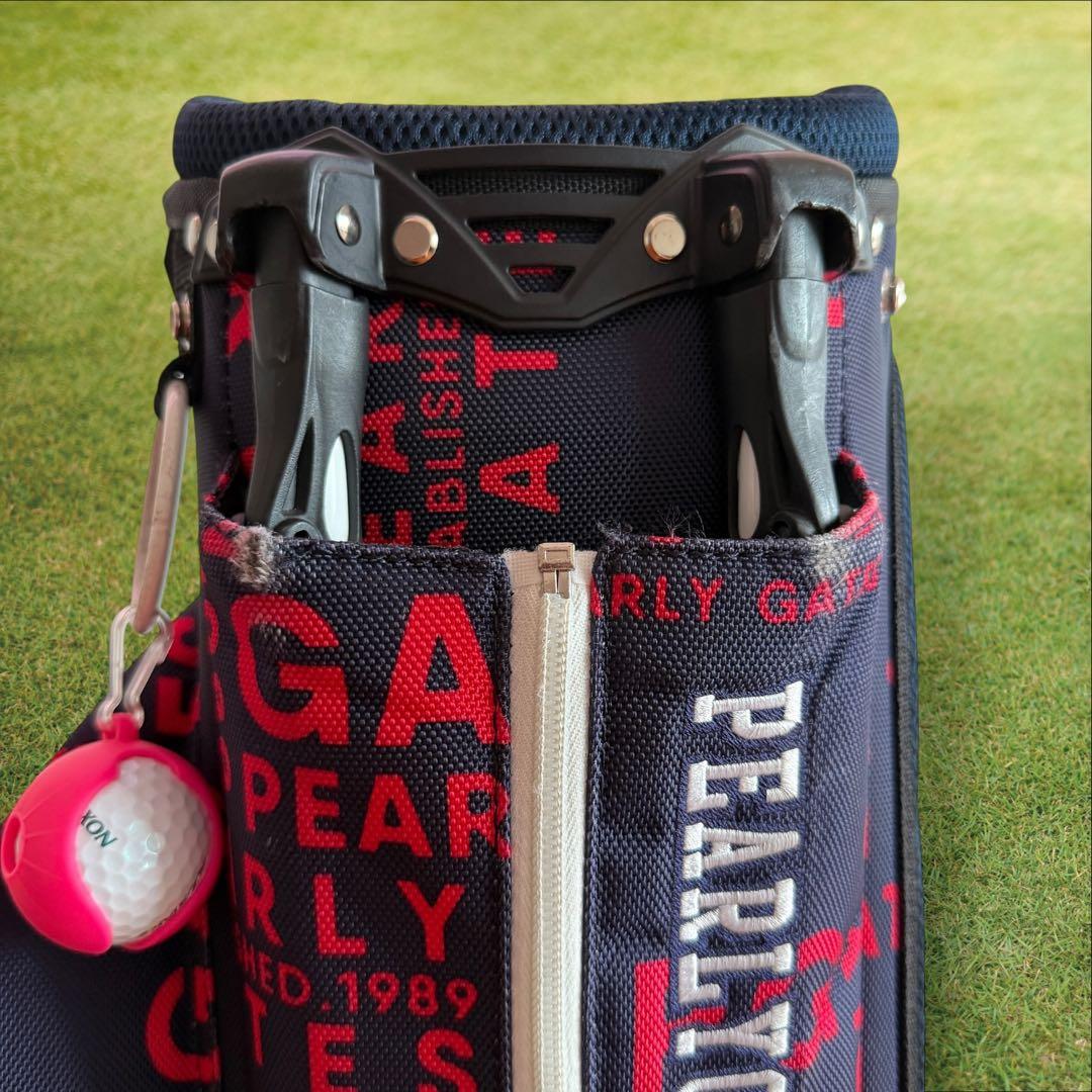 猫田さん専用です。キャディバッグ　ショルダー式　スタンド式　軽量　総柄　ネイビー