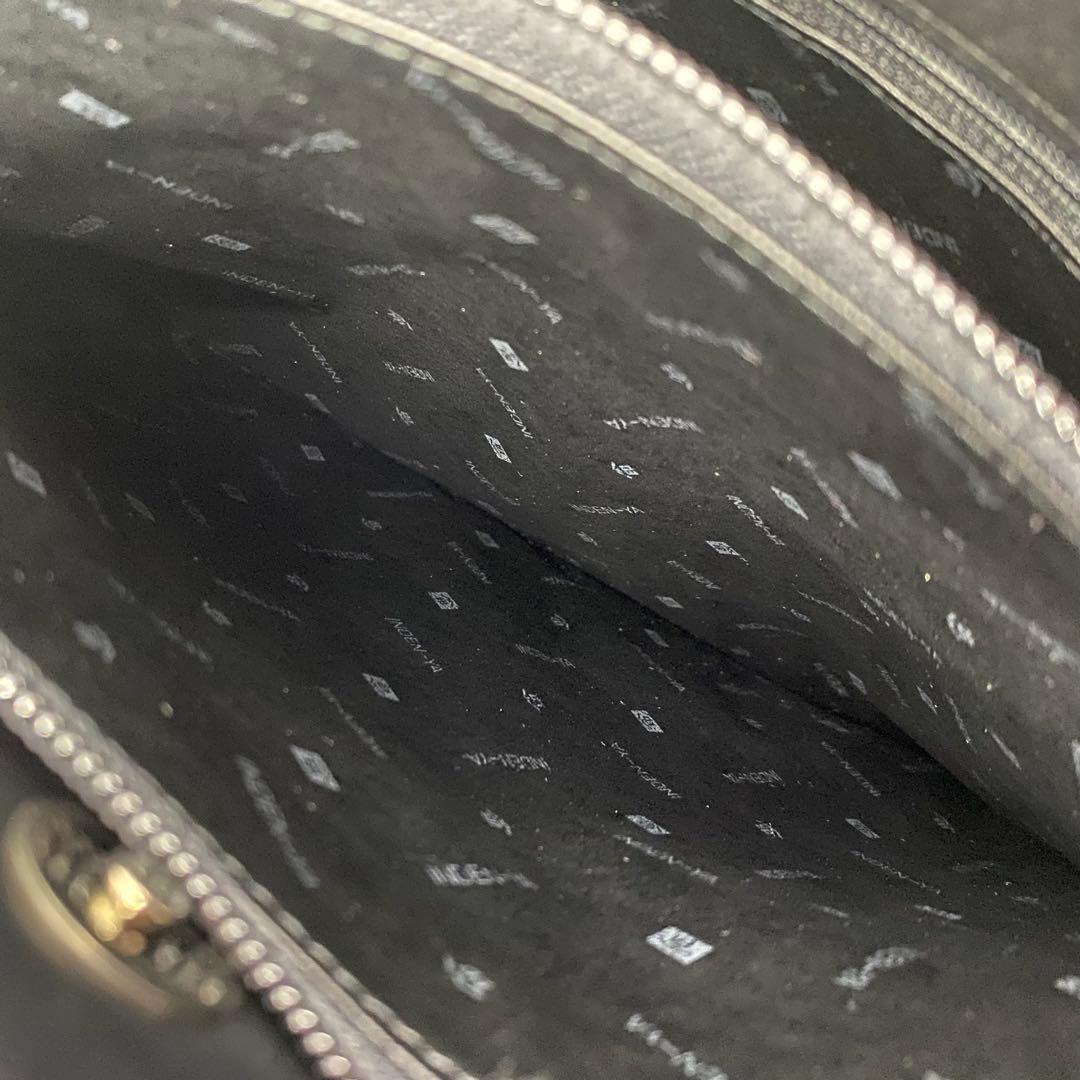 美品 印傳屋 トートバッグ 鹿革 ディアスキン 若松模様 レザー 伝統工芸品 黒