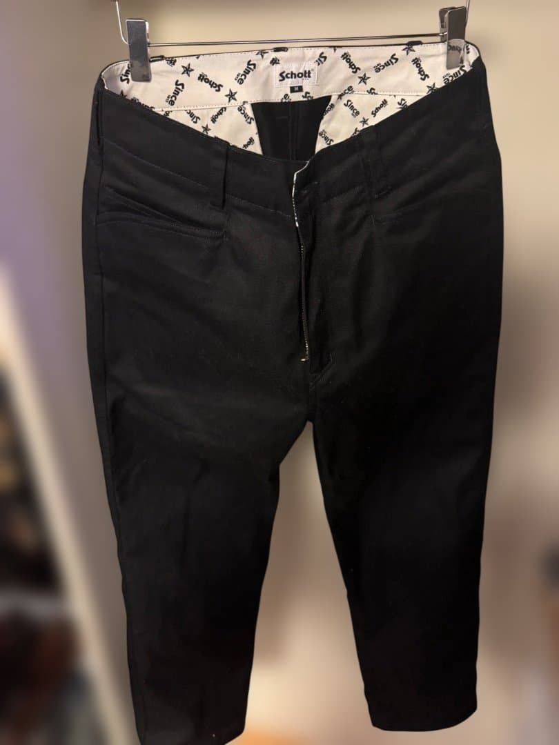 Schott ブラック スリムフィットパンツ M