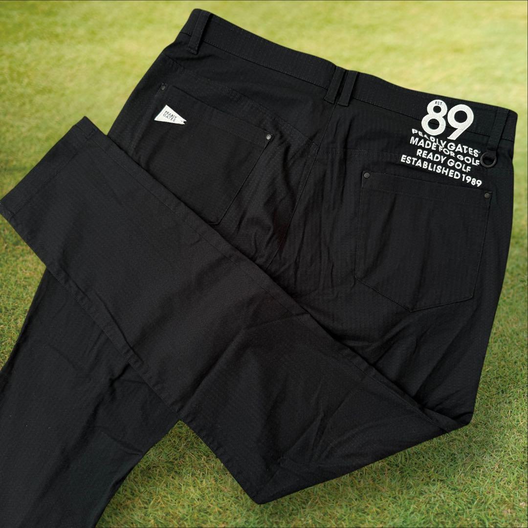 現行モデル　パーリーゲイツ　パンツ　XXL〜4L相当　黒　ブラック　コットン素材
