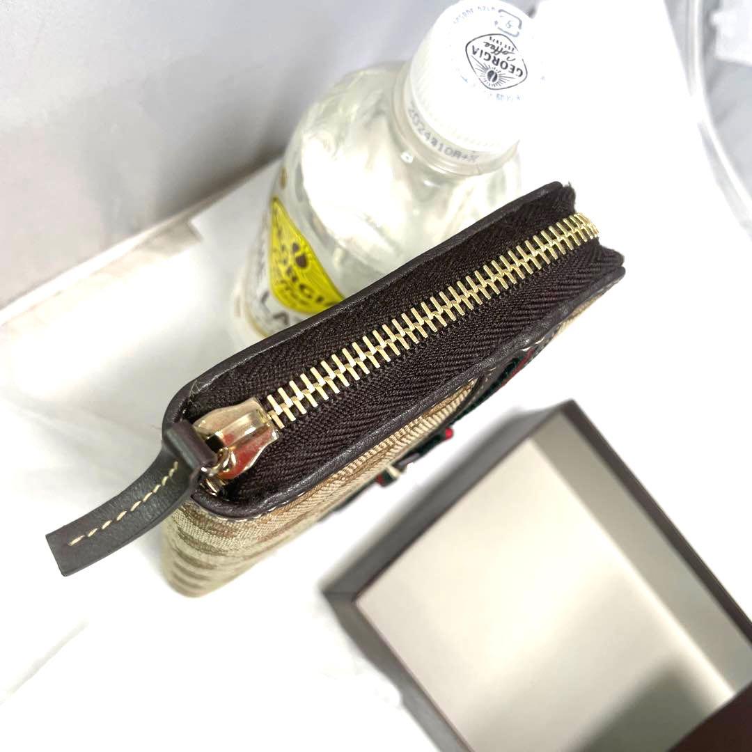 GUCCI グッチ　長財布　シェリーライン　リボン　　GG柄　ラウンドファスナー