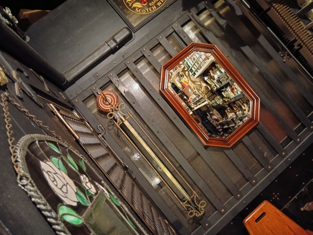 ぴかる　様売約済　イタリア製　無垢木材製　オクタゴン　ウォール　ミラー　壁掛け鏡