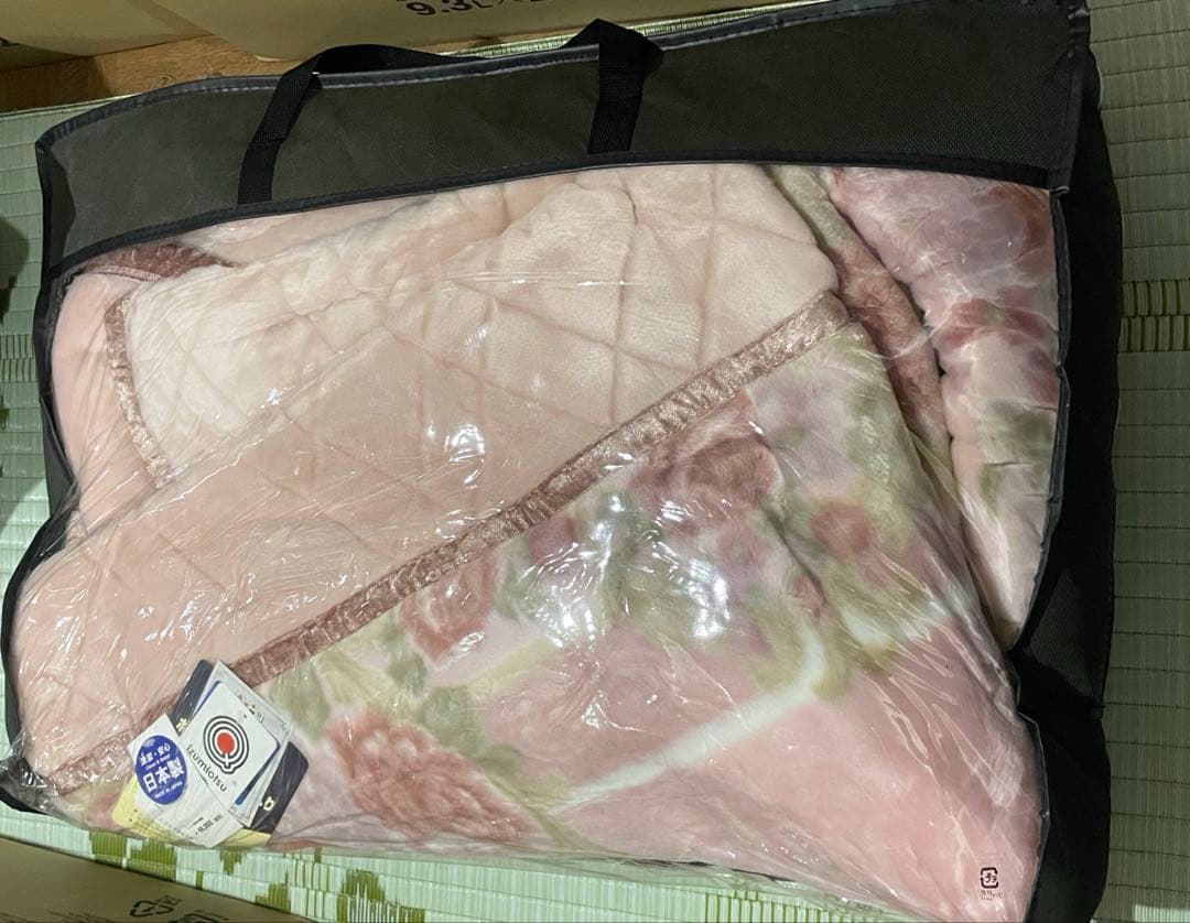 東京西川 カシミヤ・ウール重ね合わせ毛布 シングル ピンク花