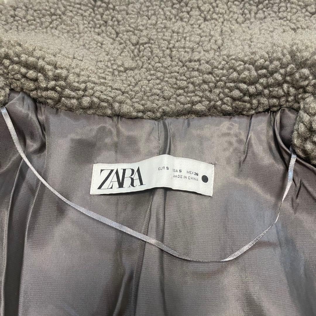 美品✨ZARA ロング　ボアコート　テディベアコート　グレー