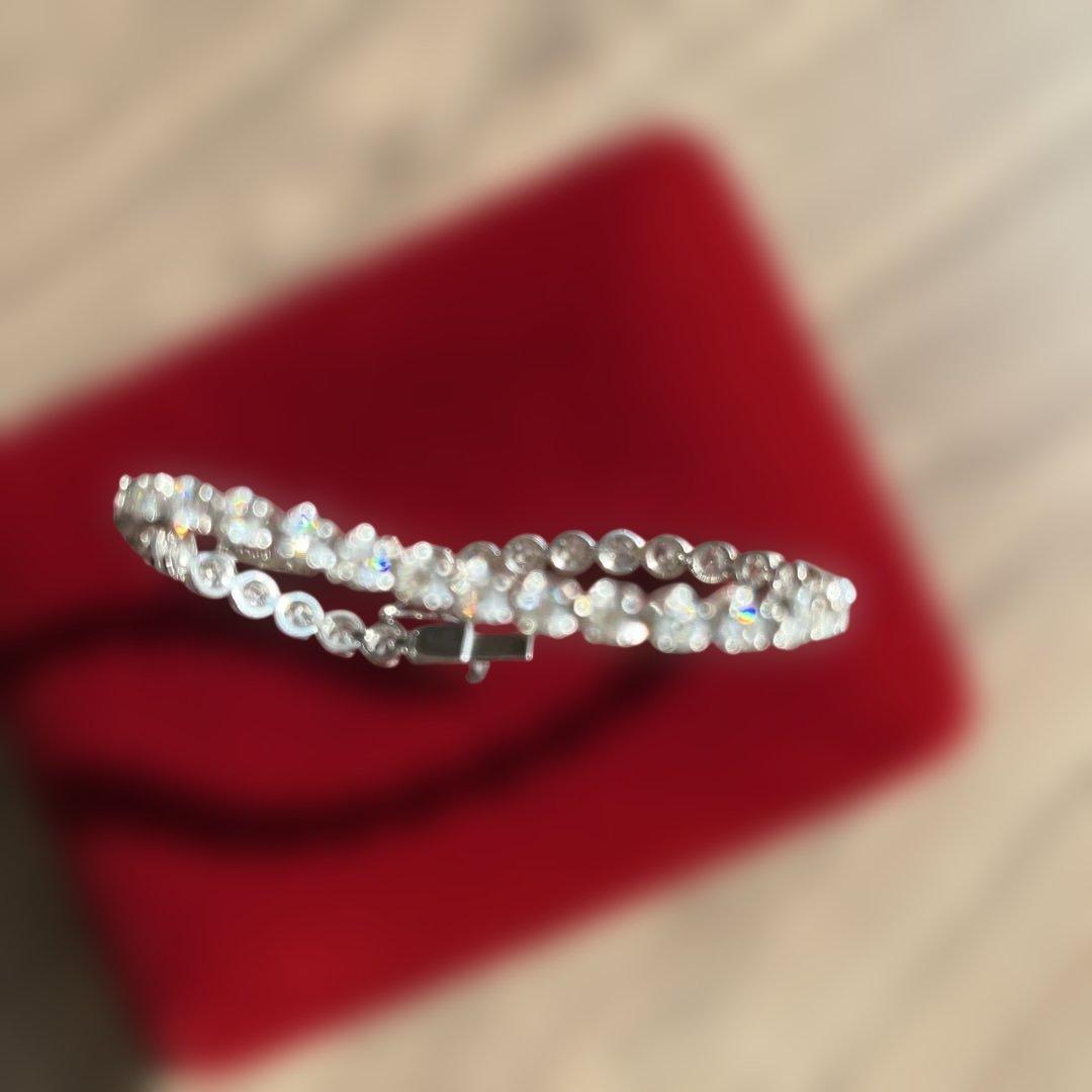 【新品】PT850希少・逸品・最高品質 5.00ct ダイヤモンドブレスレット