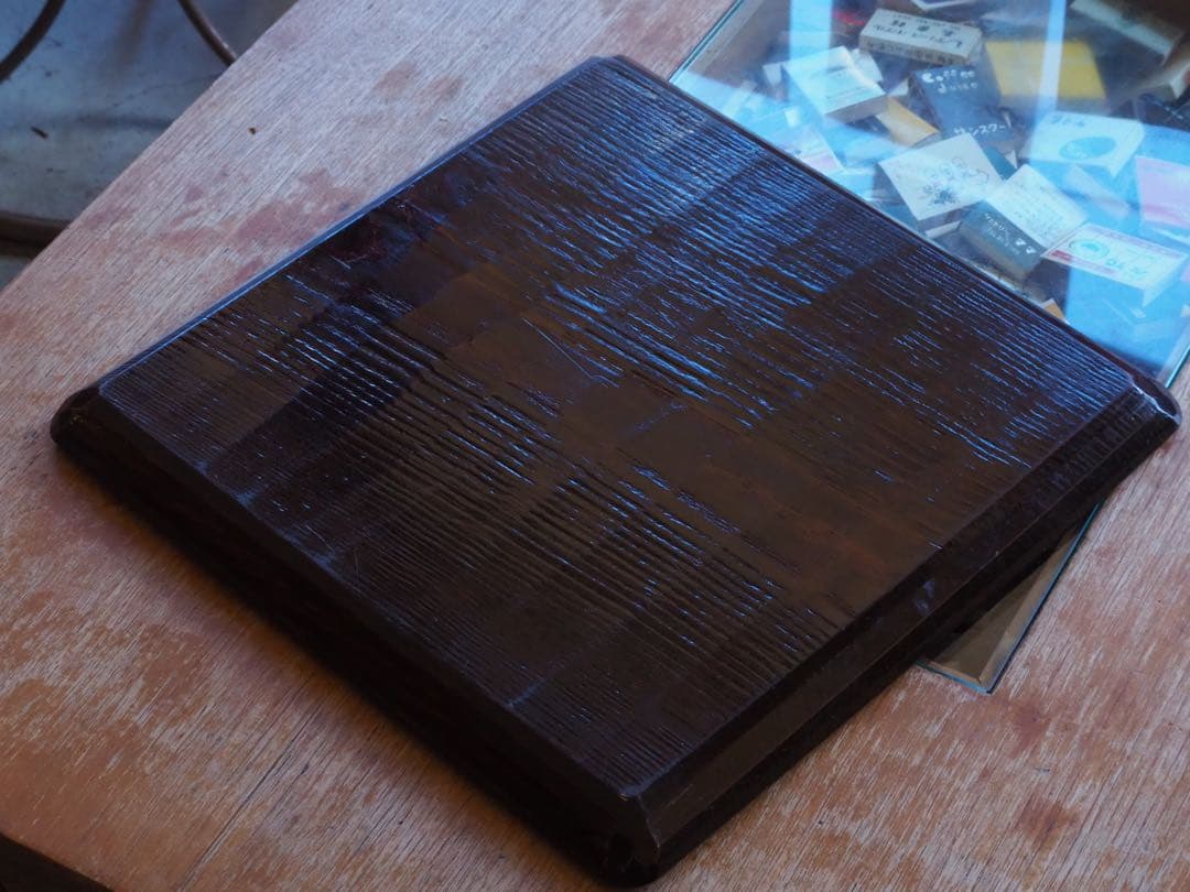 讃岐盆　木製彫刻模様入り　正方形　お盆　トレー　5客