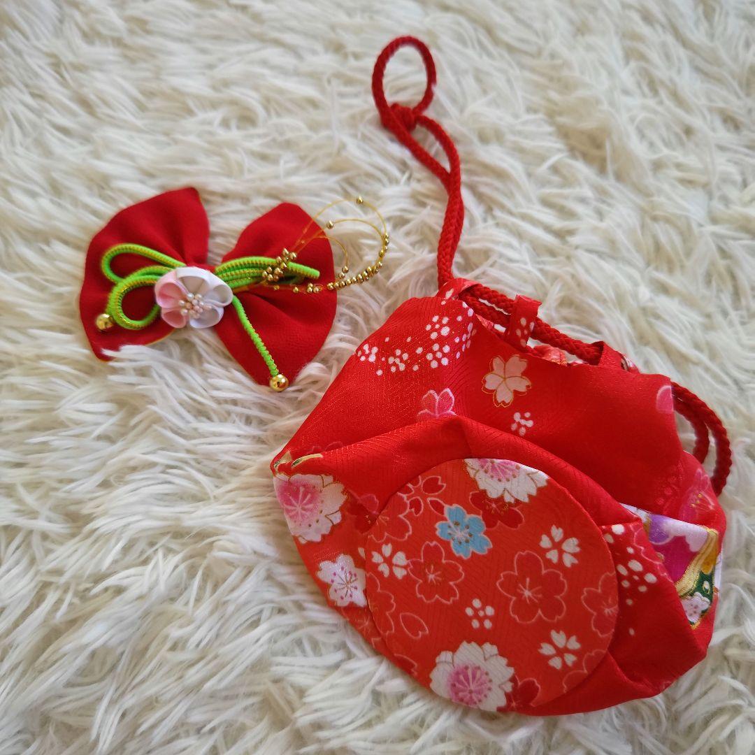 七五三 3歳 女の子 着物セット 赤 ピンク 白色 被布付き 和装 晴れ着 小雪