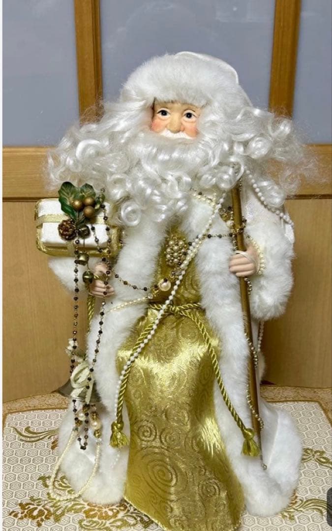 クリスマス　サンタクロース　置物 ホワイトサンタクロース