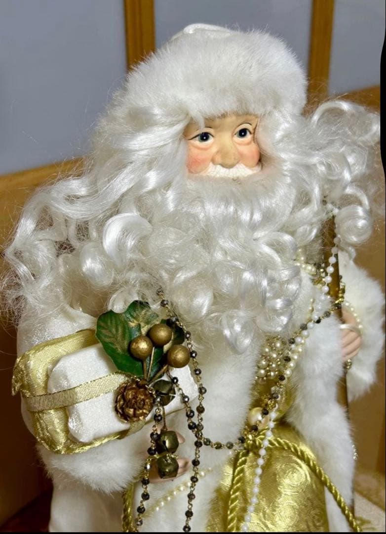 クリスマス　サンタクロース　置物 ホワイトサンタクロース