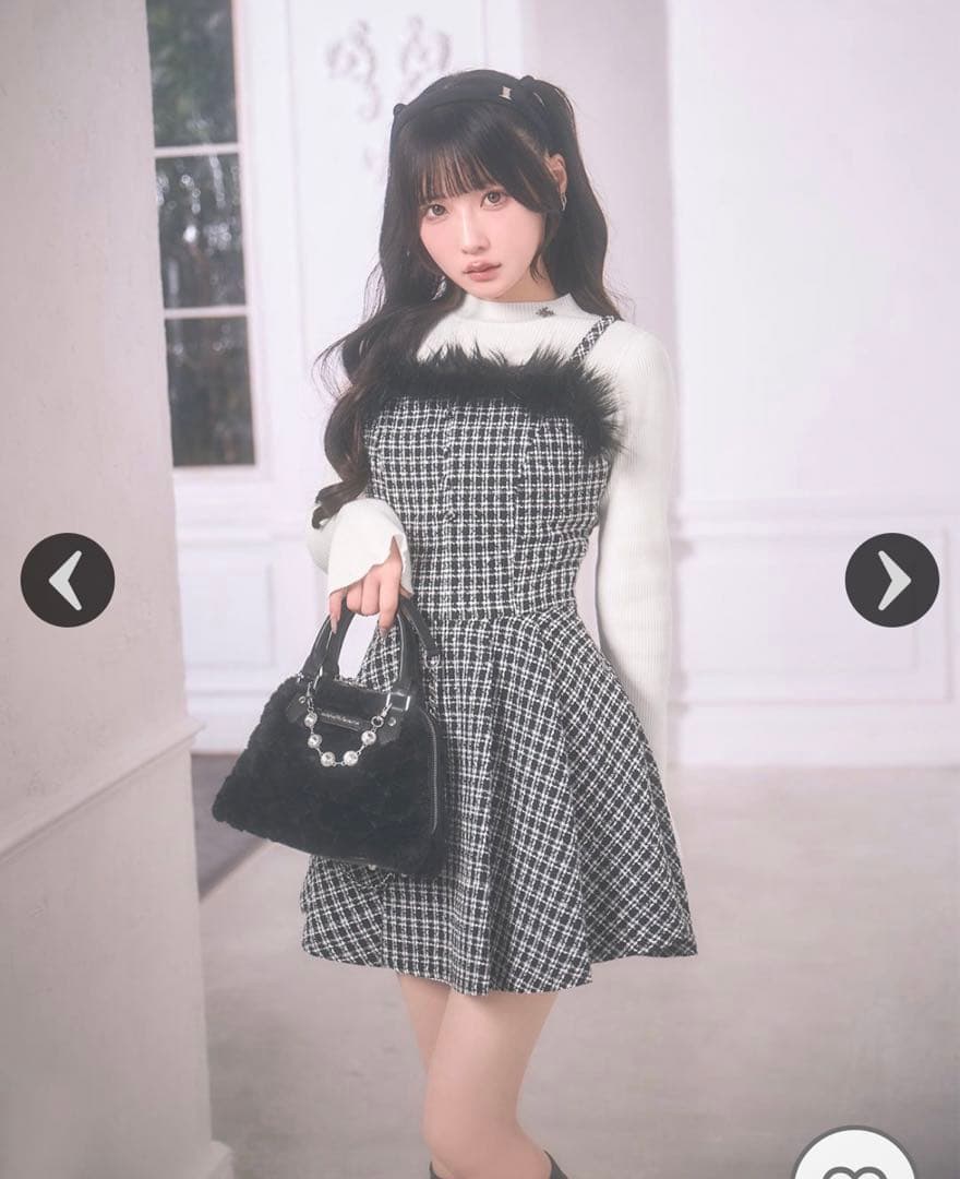 ｍｉｃｈｅｌｌＭａｃａｒｏｎ　フェザーツイードニットセットワンピース