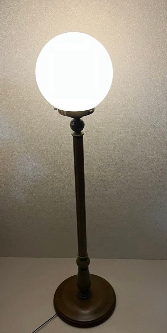 ヴィンテージ 照明 フロアスタンド 日本製 スタンドライト ガラス 木製