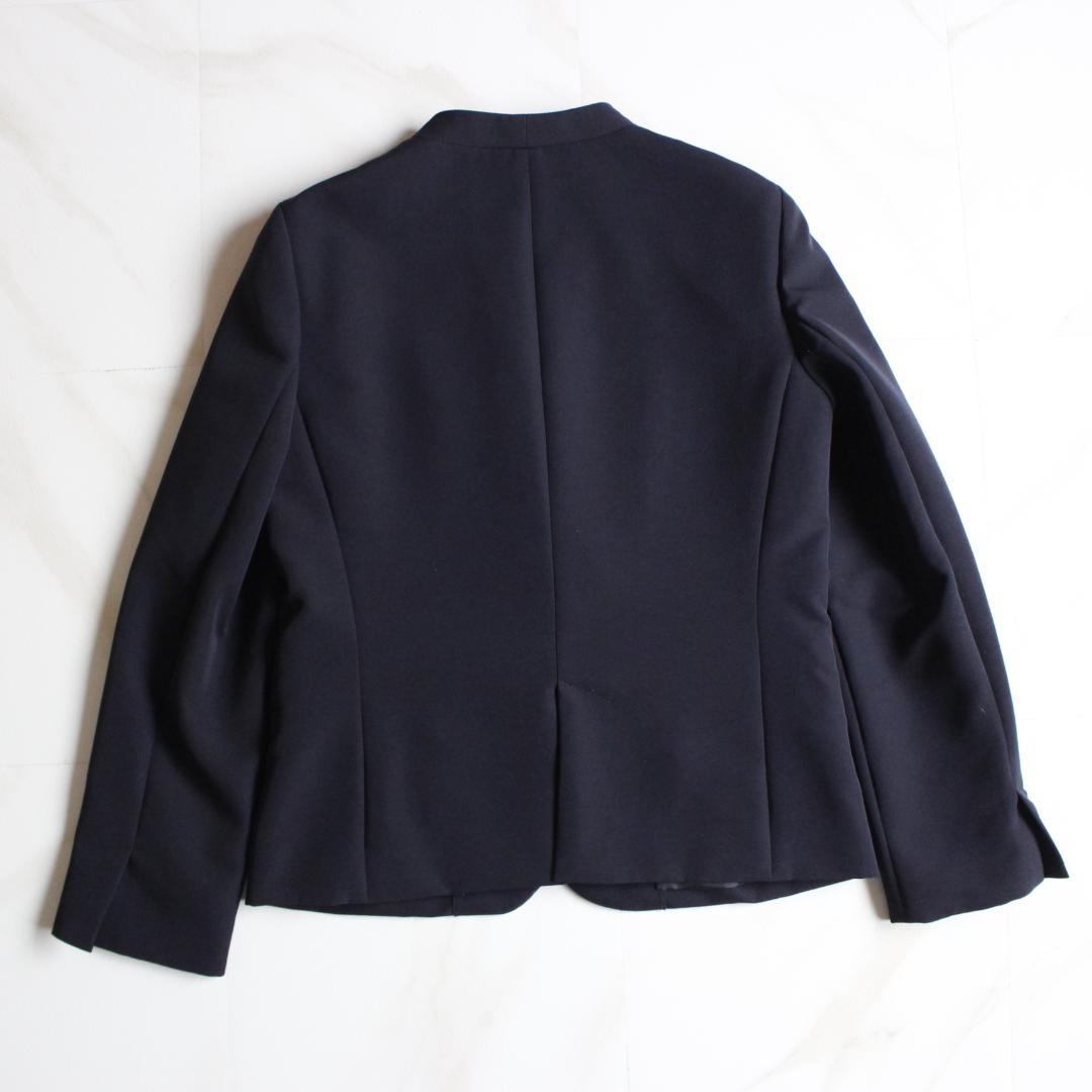 【美品】LEPSIM パンツスーツ セットアップ ノーカラー M ネイビー