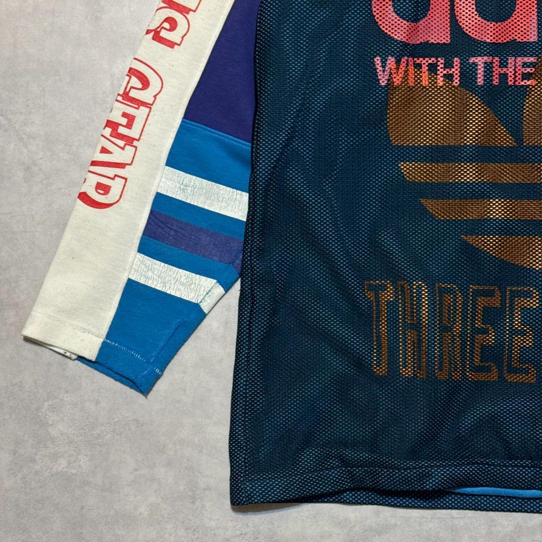 珍品 90s デサント製 adidas メッシュ ロンT DM1466