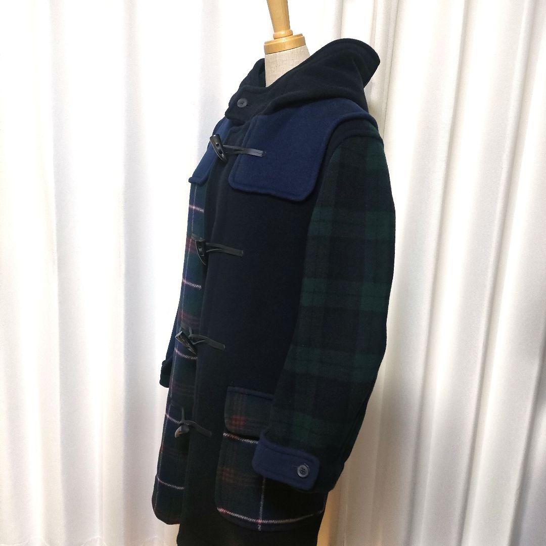 【極美品】希少 ロンドントラディション チェック切り替え ウール ダッフルコート