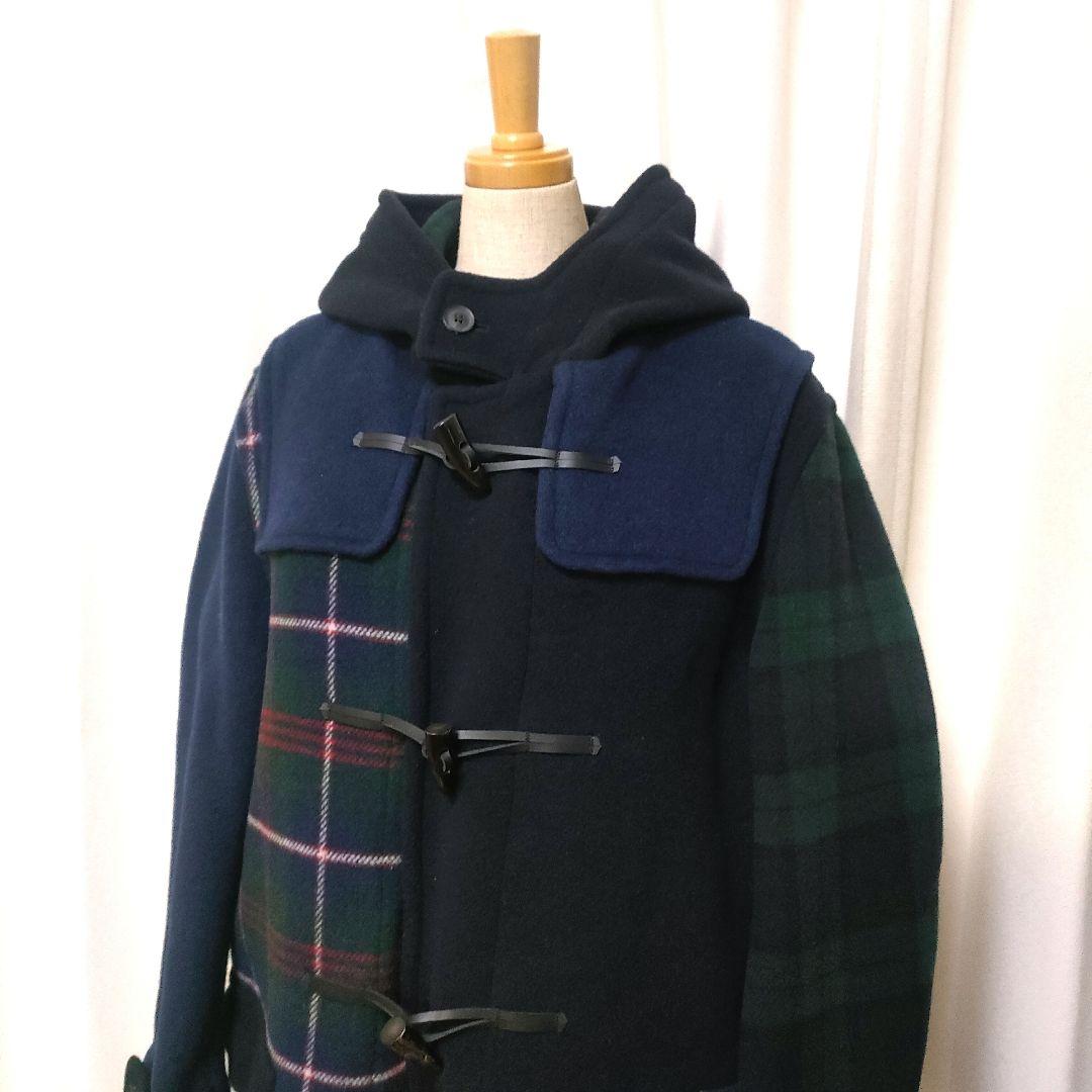 【極美品】希少 ロンドントラディション チェック切り替え ウール ダッフルコート