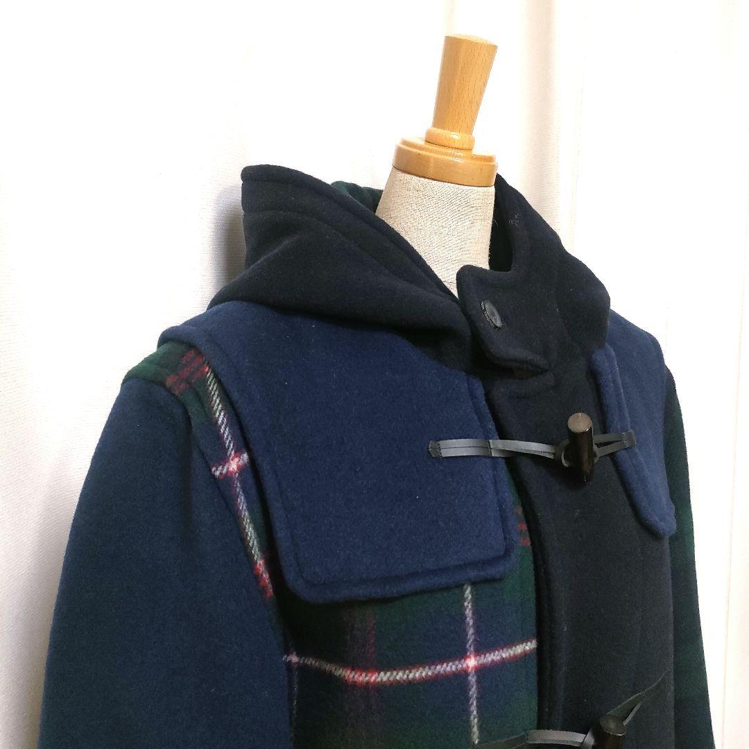【極美品】希少 ロンドントラディション チェック切り替え ウール ダッフルコート