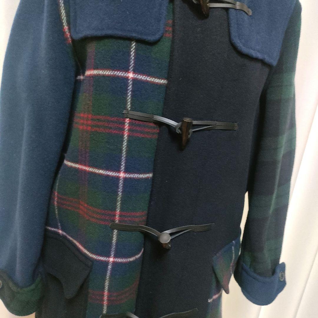 【極美品】希少 ロンドントラディション チェック切り替え ウール ダッフルコート