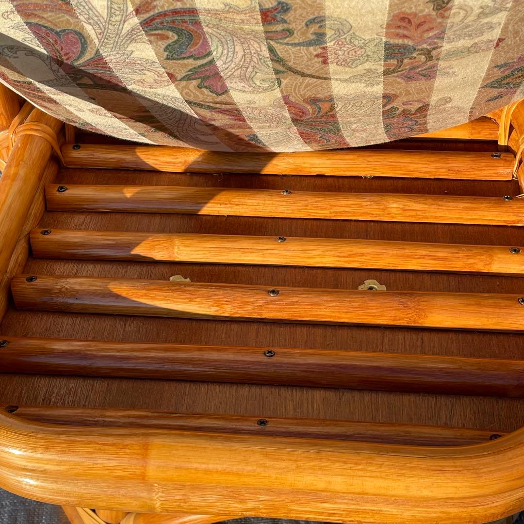 天然籐 ラタン 回転式 椅子 肘付き アームレスト付き