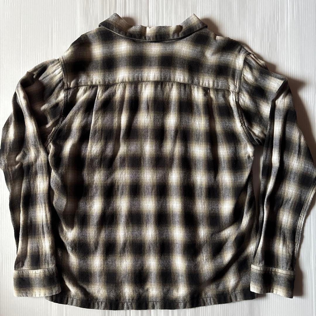 FIVE BROTHER 開襟 シャツ オンブレチェックシャツ 長袖