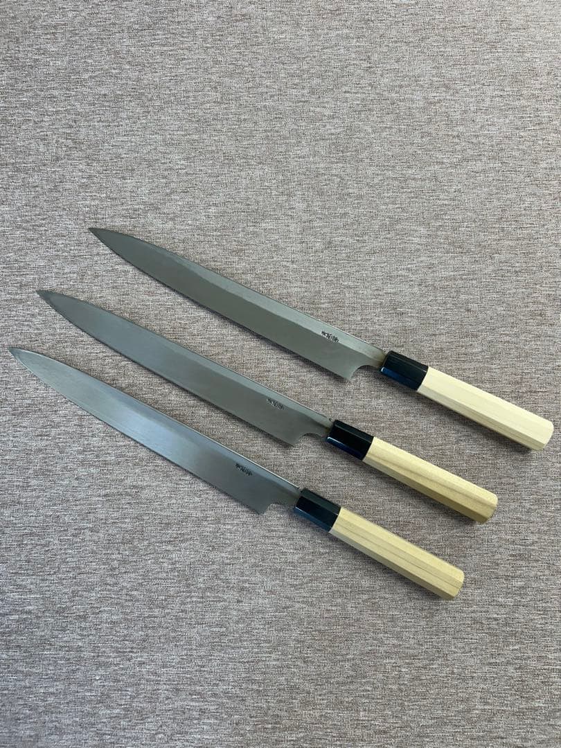 [3個セット] 包丁 柳刃包丁 270mm 安来鋼青紙２号 水牛八角柄