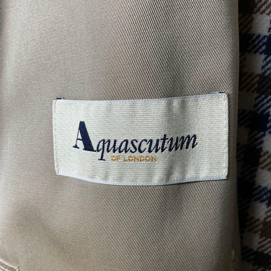 美品✨アクアスキュータム 大きいサイズ トレンチコート ライナー　　チェック