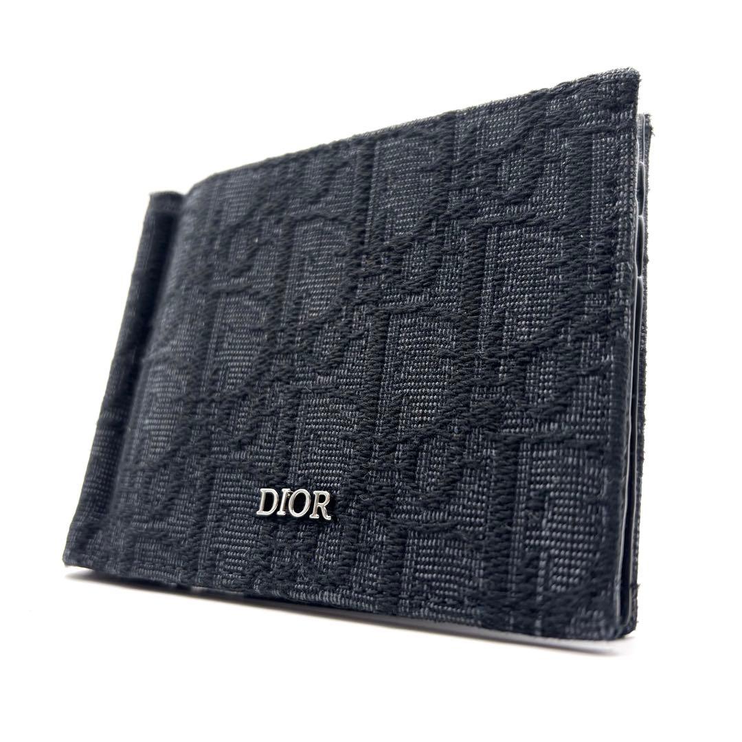 ディオール オブリーク マネークリップ 二つ折り財布 トロッター ロゴ 金具