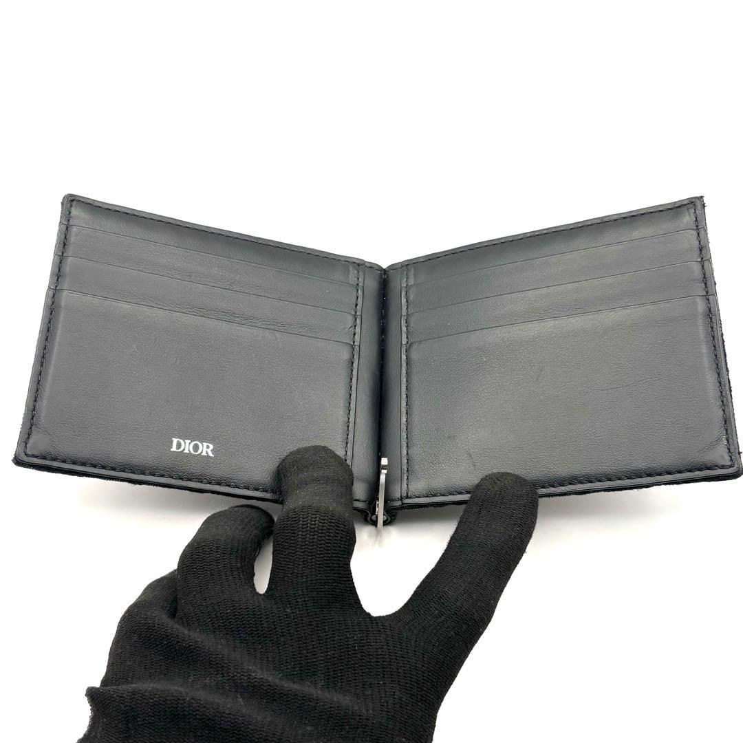ディオール オブリーク マネークリップ 二つ折り財布 トロッター ロゴ 金具