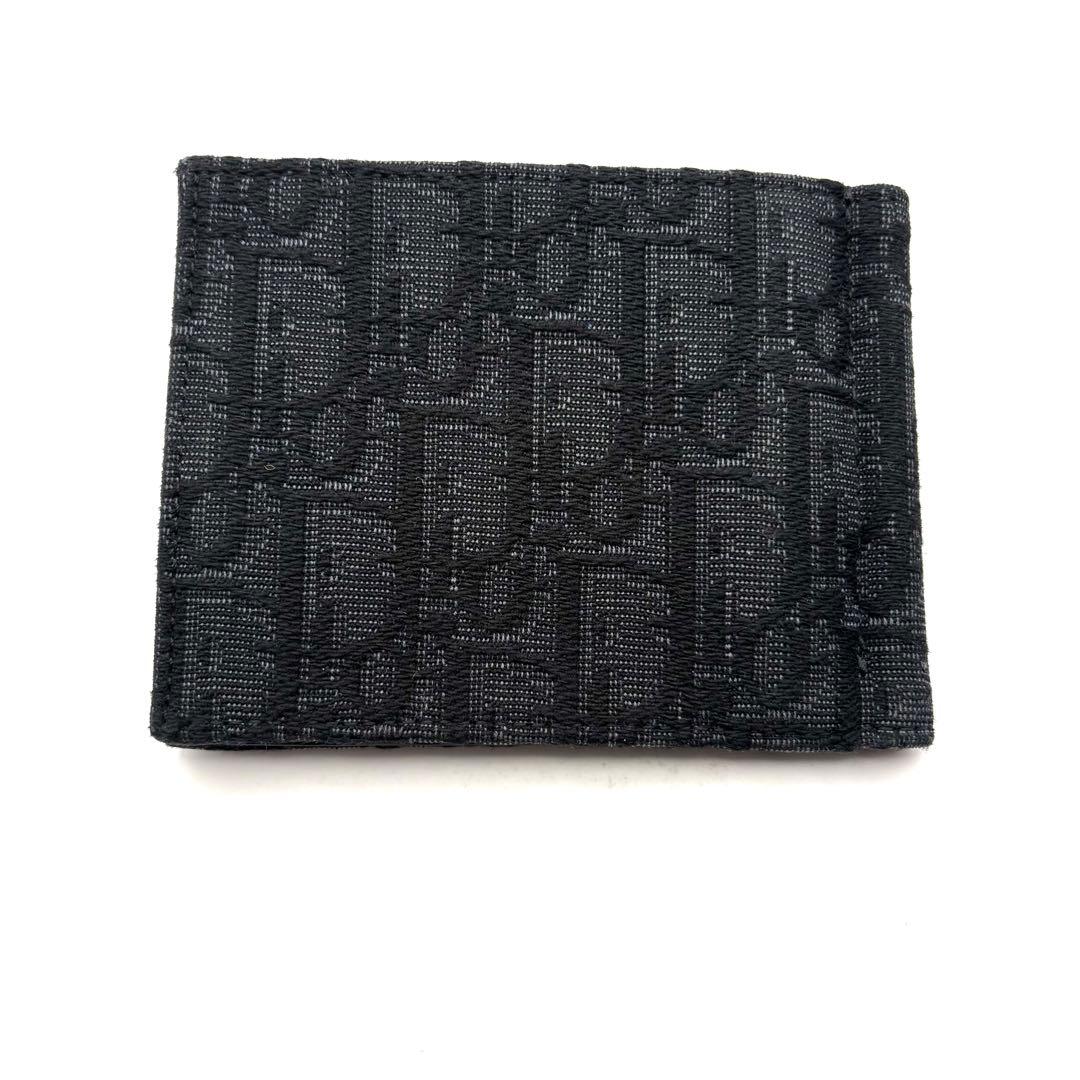 ディオール オブリーク マネークリップ 二つ折り財布 トロッター ロゴ 金具