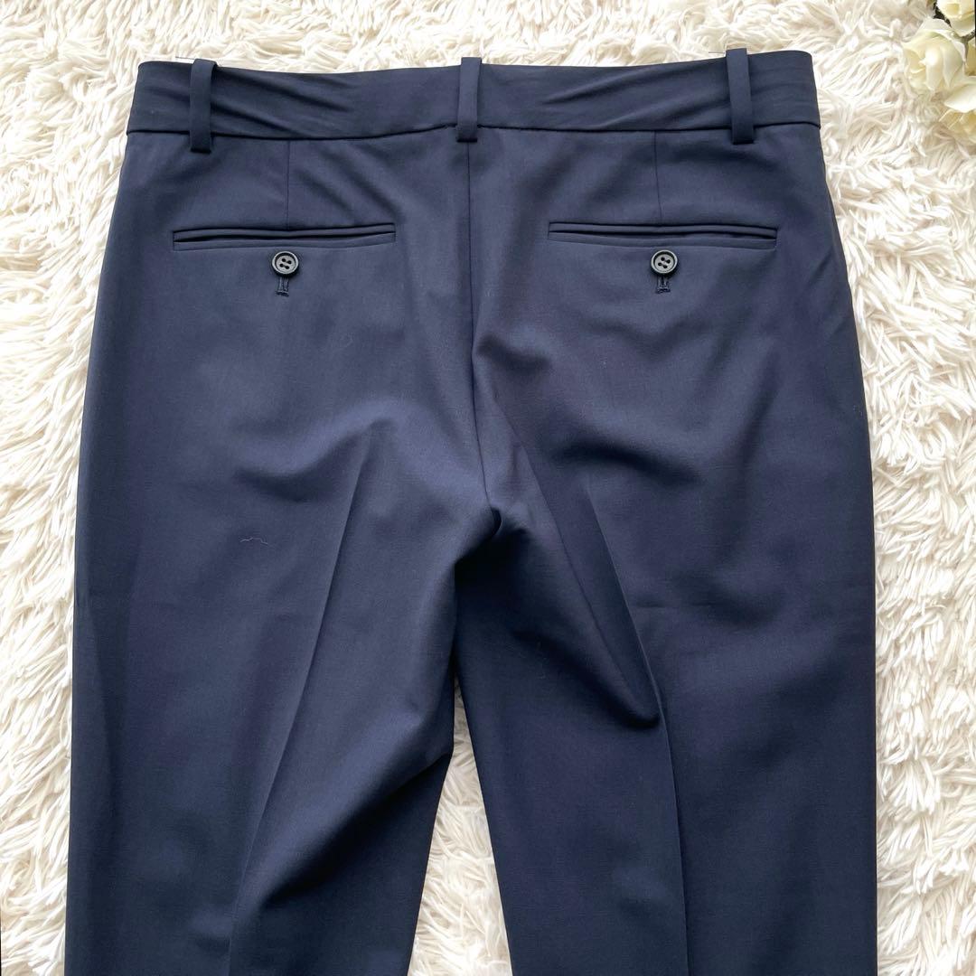 【専用Theory】パンツスーツ ノーカラージャケット ストレッチ ネイビーM