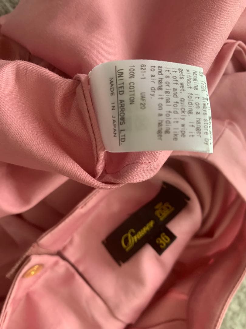 drawer ドロワー ピンクパフスリーブプリーツブラウス 36