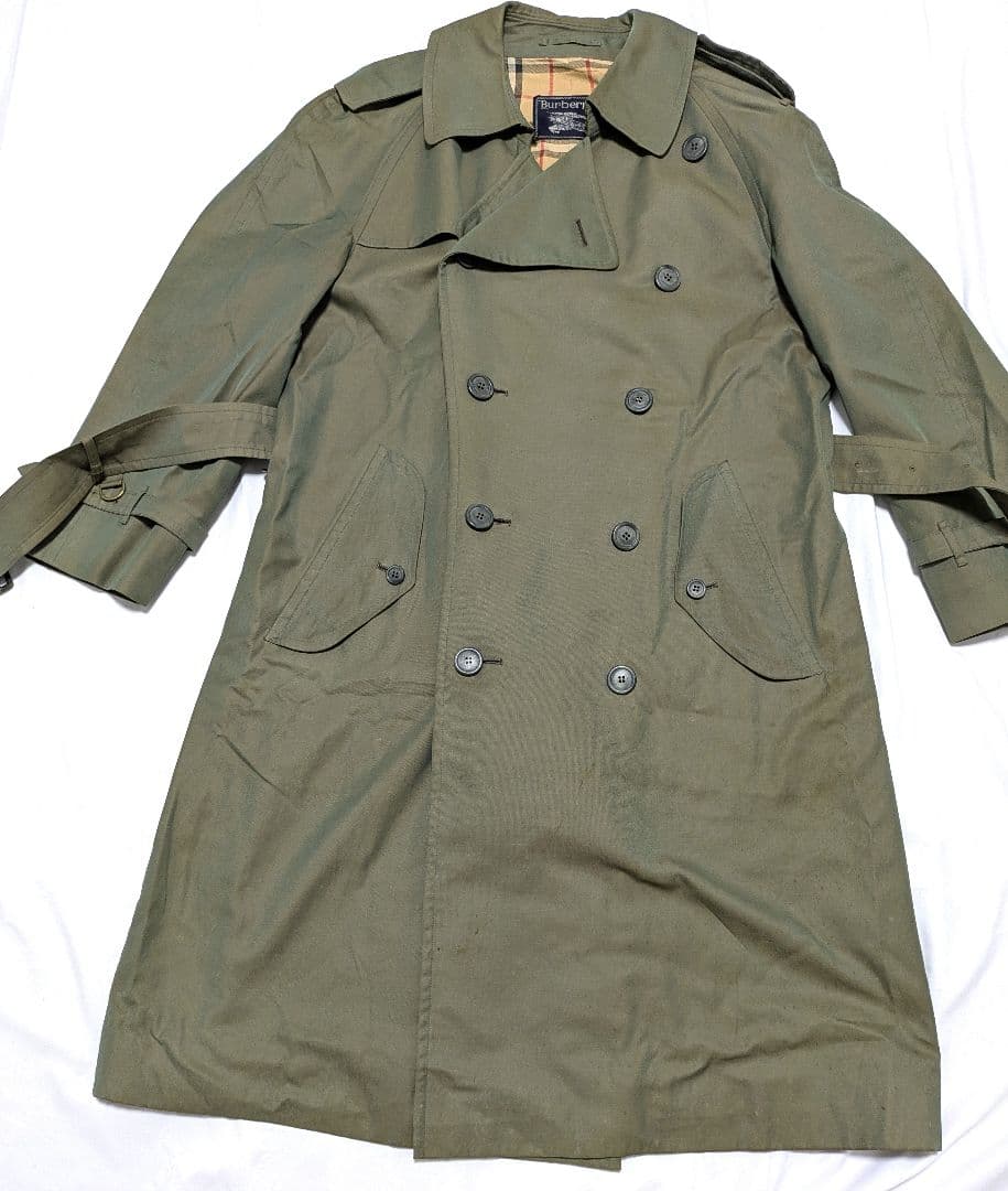 バーバリー　トレンチコート　ダブル　玉虫色　ノバチェック　ベルト　XL