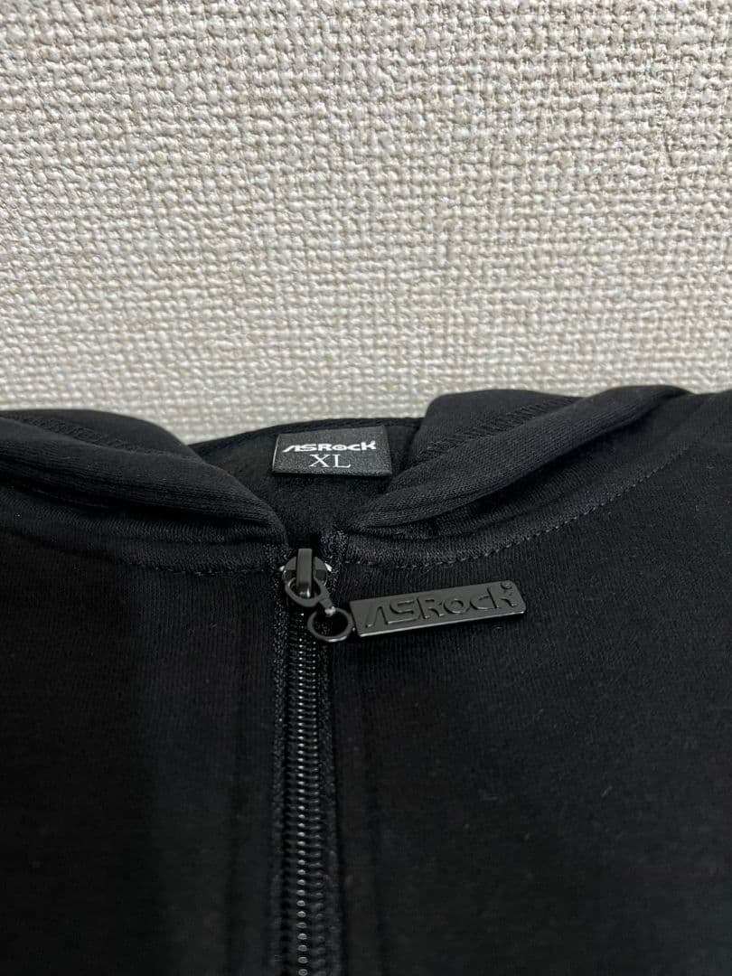 ASRock XL ブラック ジップアップパーカー