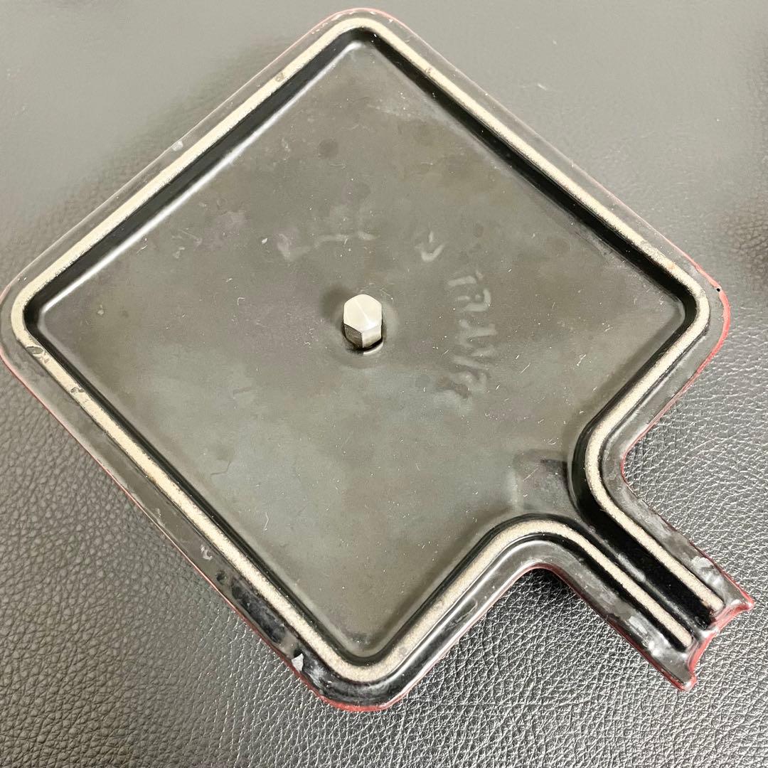 【レア廃盤品】staub ストウブ スクエアティーポット 赤色 専用台座付き