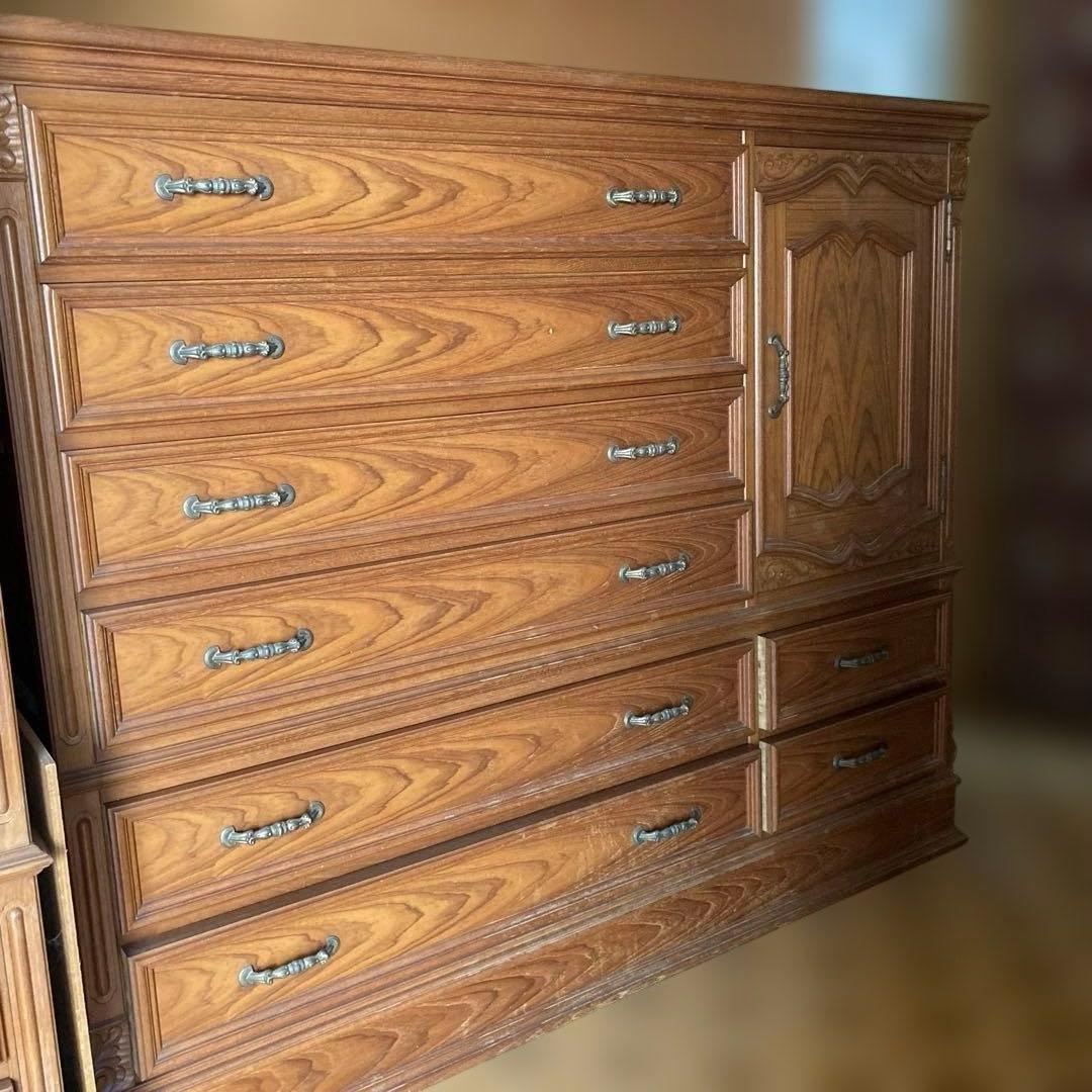 高級婚礼家具 木目調タンス 引き出し付き　　 婚礼家具の中の和ダンス