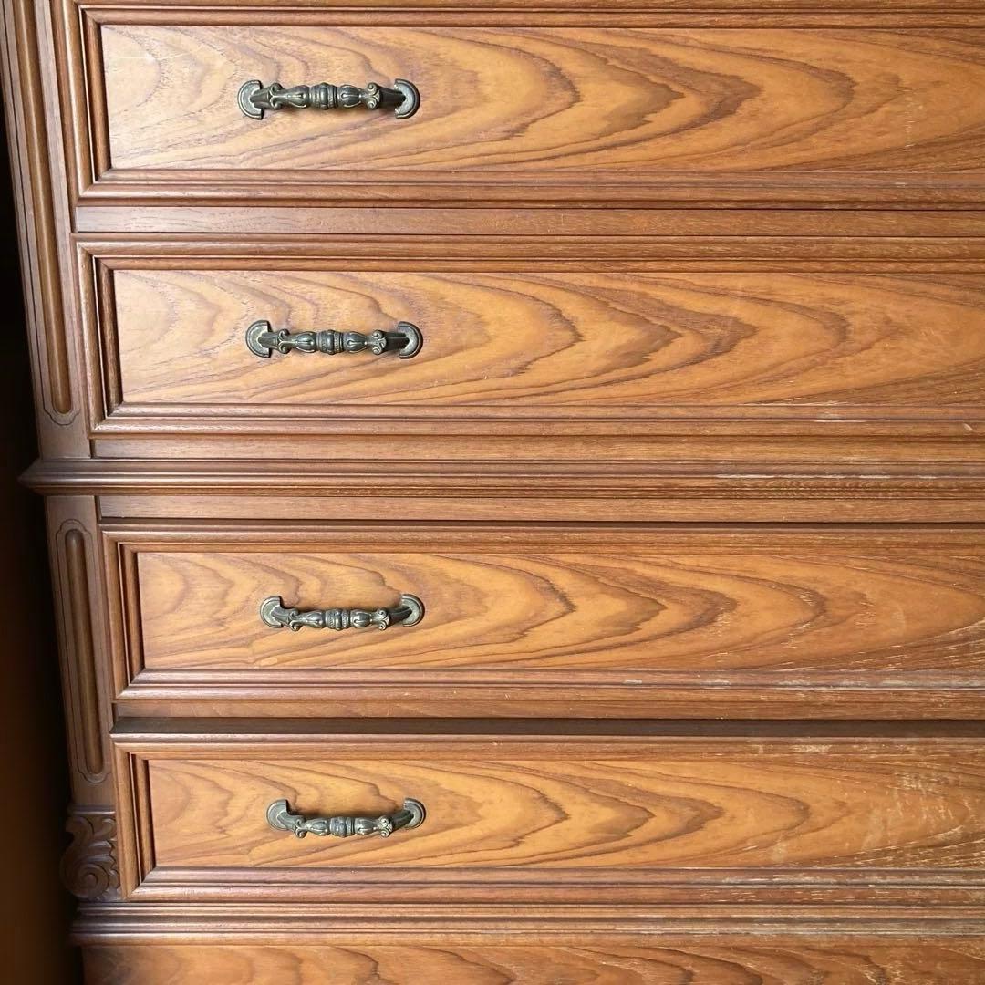 高級婚礼家具 木目調タンス 引き出し付き　　 婚礼家具の中の和ダンス