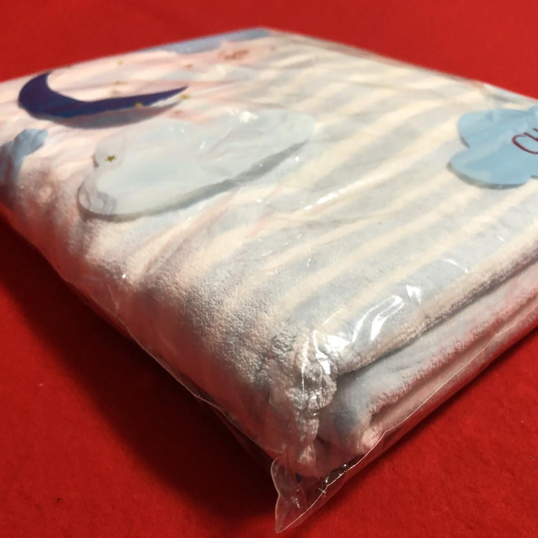 シャルレピローケース【48×78㎝】白地にライトブルーのボーダー柄に羊の刺繍