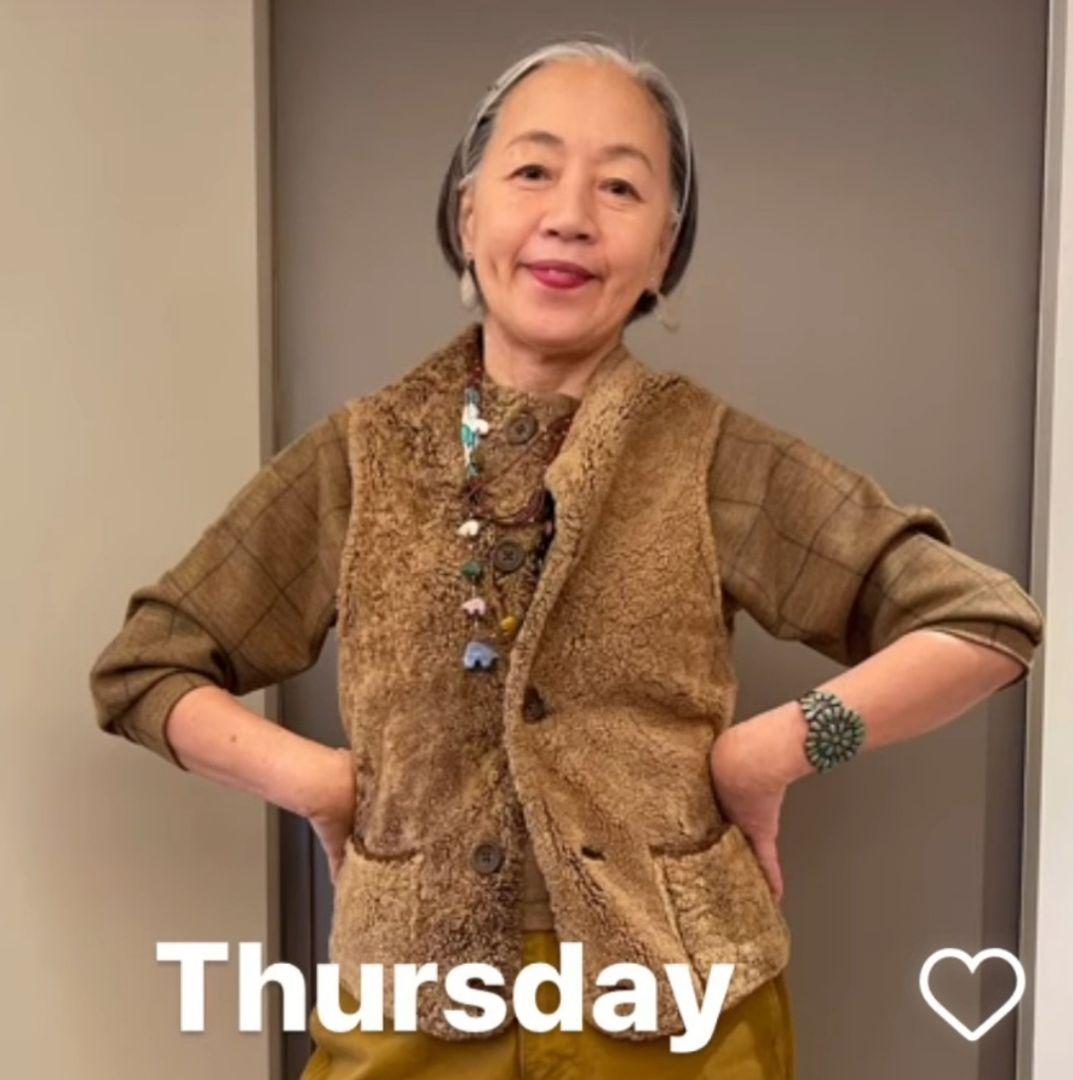 45rpm　ベスト 　 リアルファーと羊毛皮のリバーシブルベスト