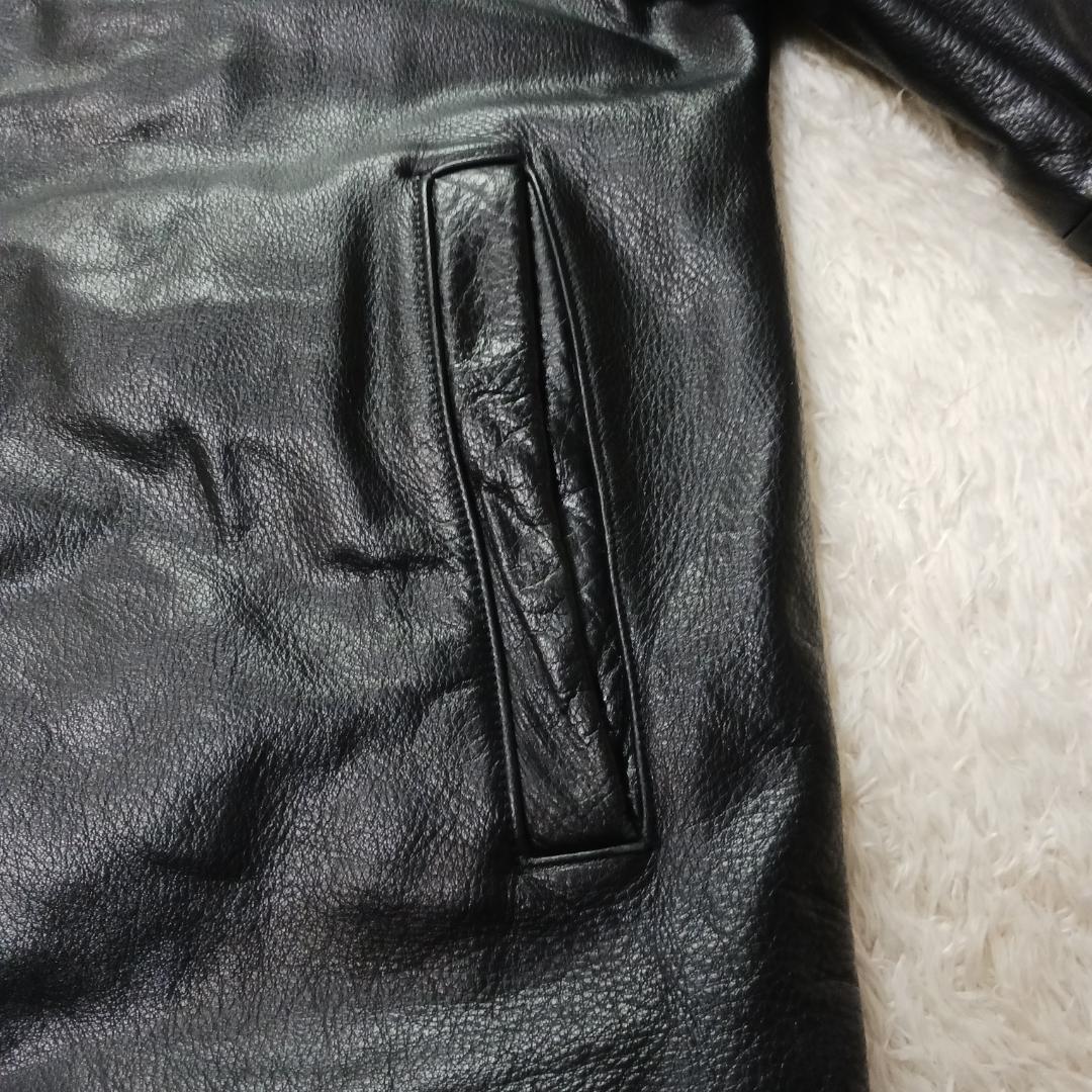 90s オールド バナナリパブリック M 肉厚 本革 シングル ダブルジップ