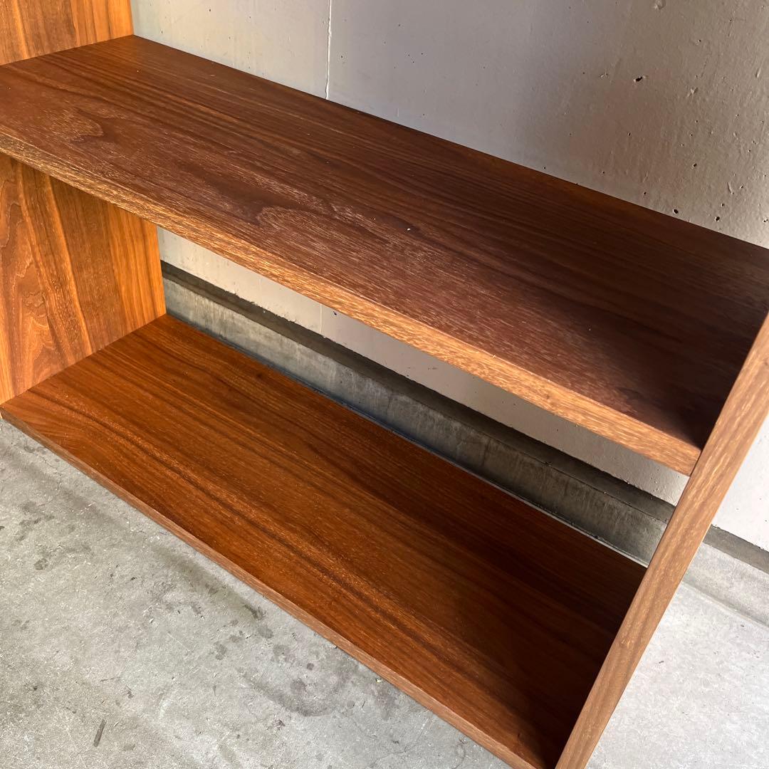 美品★無印 スタッキングシェルフ・ワイド・２段・ウォールナット材 ２個セット