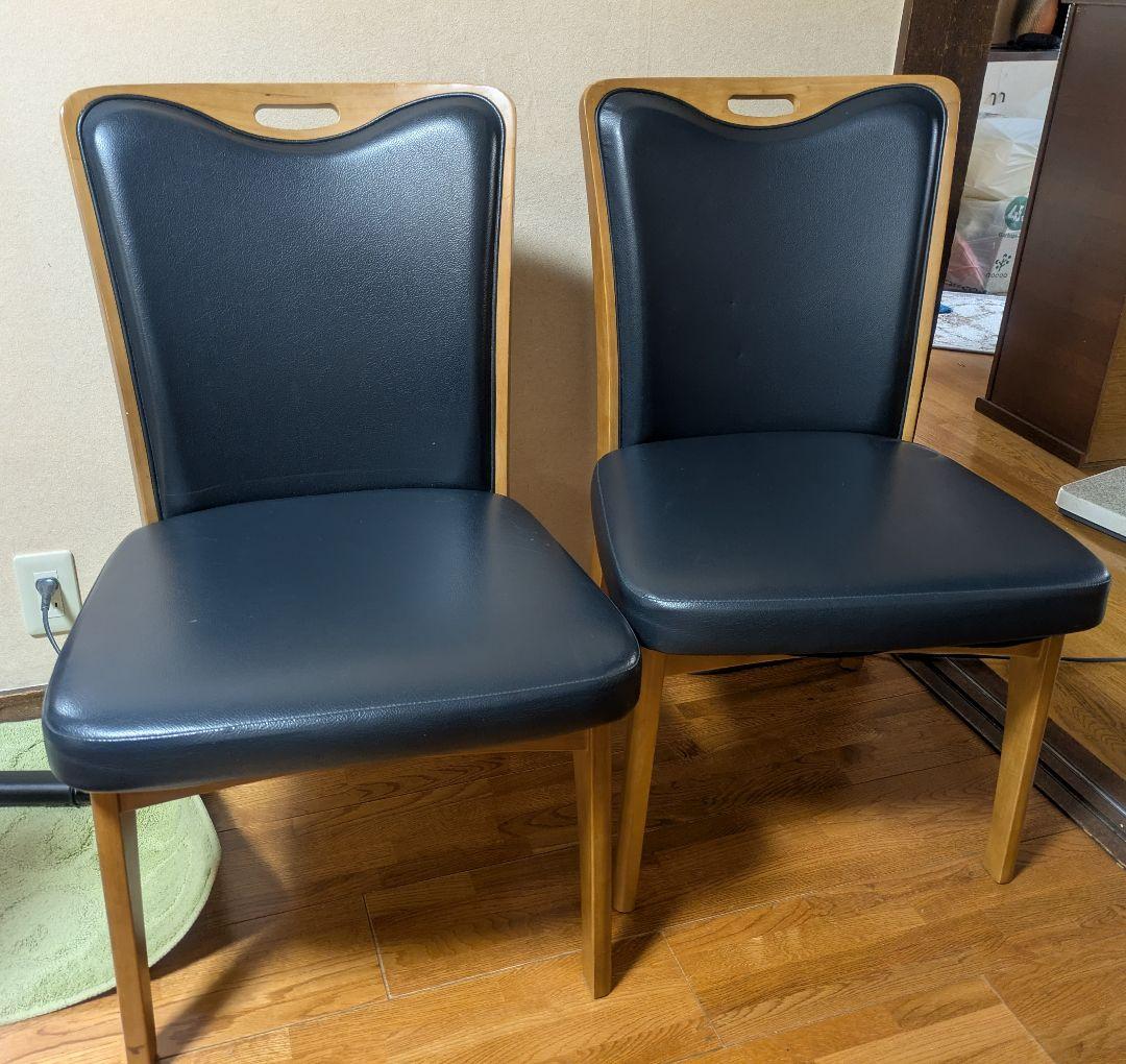 濃紺　ダイニングチェア 4脚セット　引き取り限定