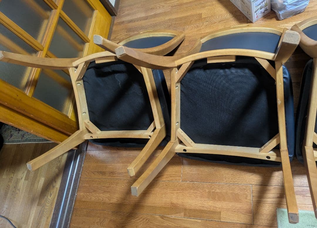 濃紺　ダイニングチェア 4脚セット　引き取り限定