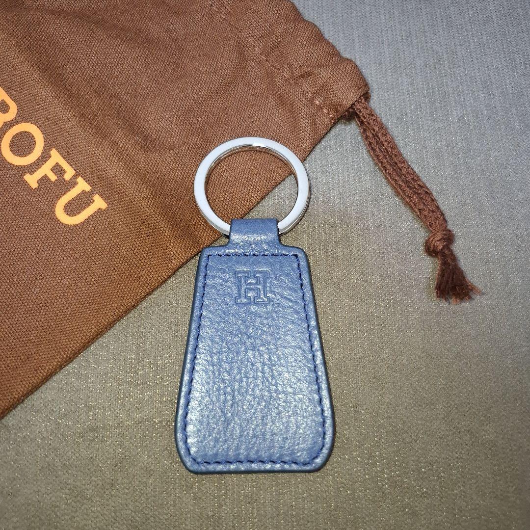 【未使用品】HIROFU ヒロフ キーホルダー 靴べら レザー 本革 ブルー