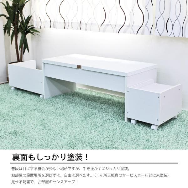 《新品・送料無料》パソコンデスク ロータイプ 90cm幅 デスクセット ホワイト