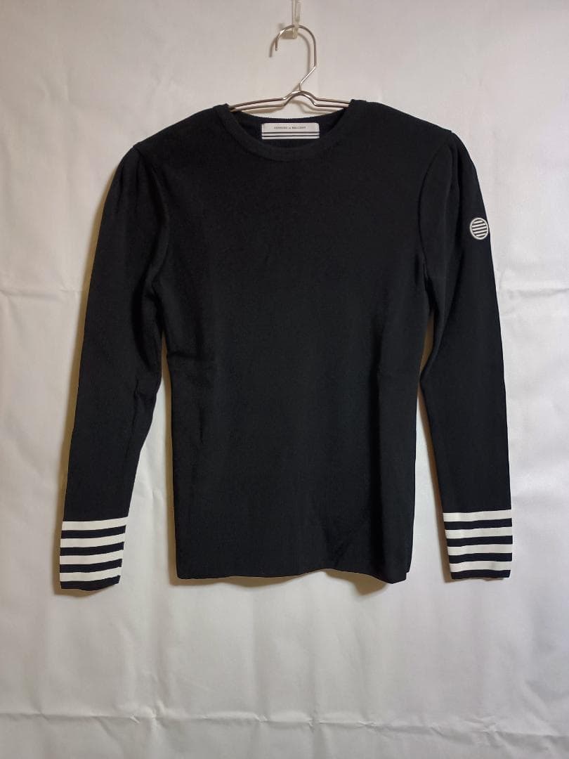 BORDERS at BALCONY ラウンドネックニット 黒 サイズ36