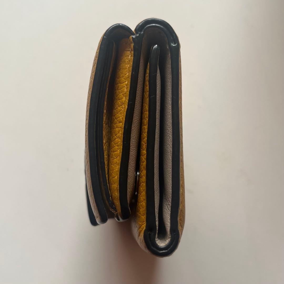 美品❁⃘LOEWE(ロエベ)トライフォールドウォレット三つ折り財布❁⃘イエロー系