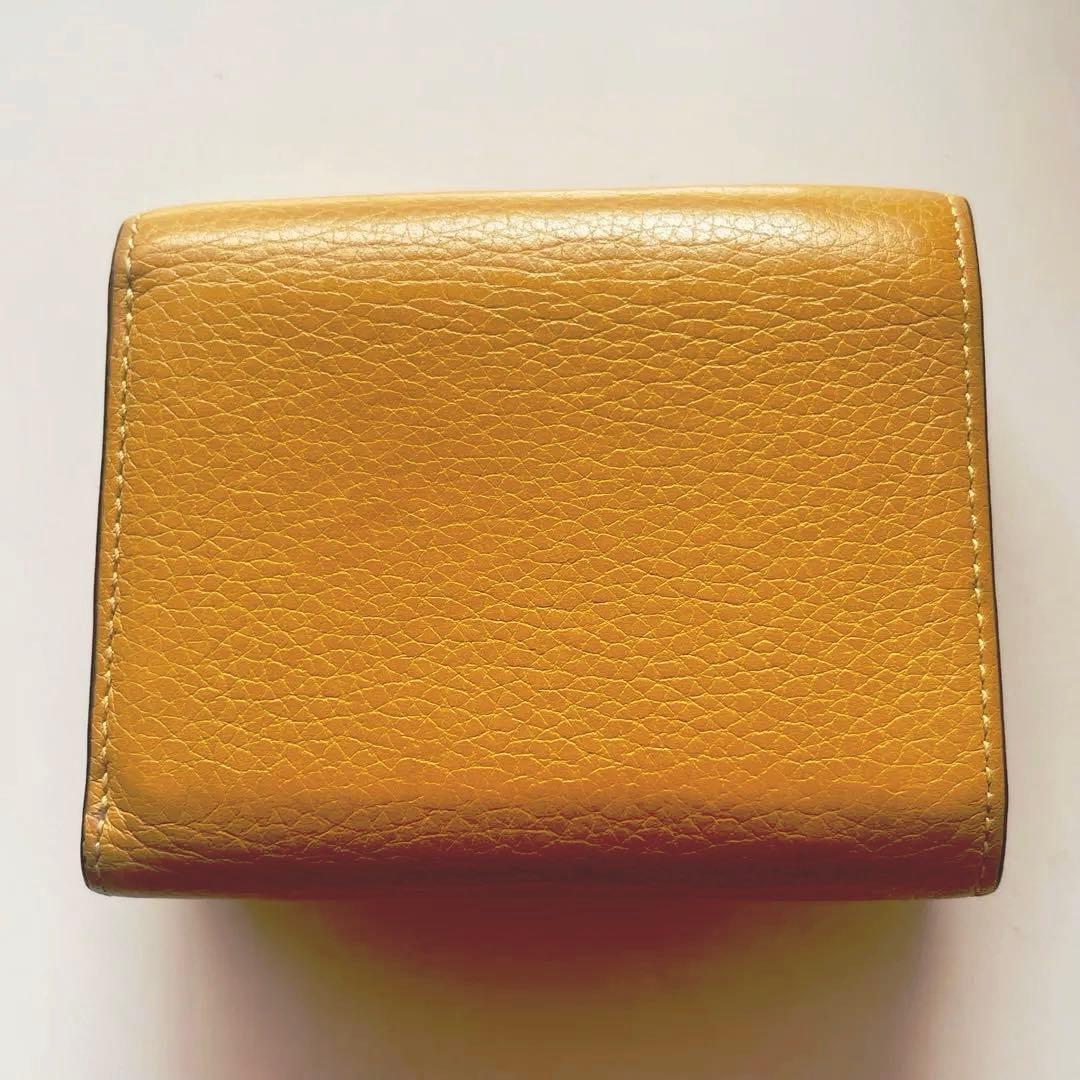 美品❁⃘LOEWE(ロエベ)トライフォールドウォレット三つ折り財布❁⃘イエロー系