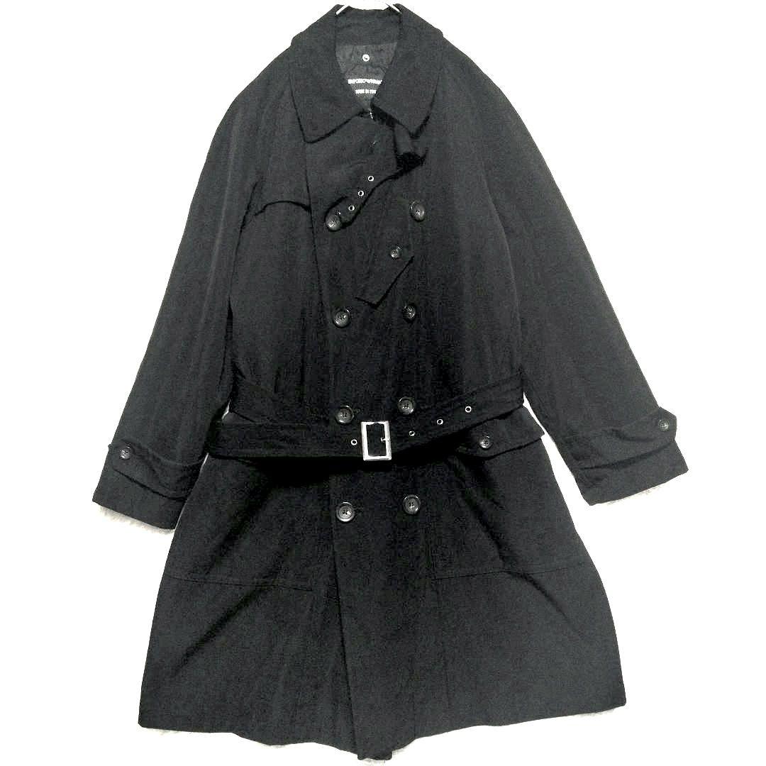 エンポリオアルマーニ　ロングコート　トレンチコート　ベルト付き　チンガード　46