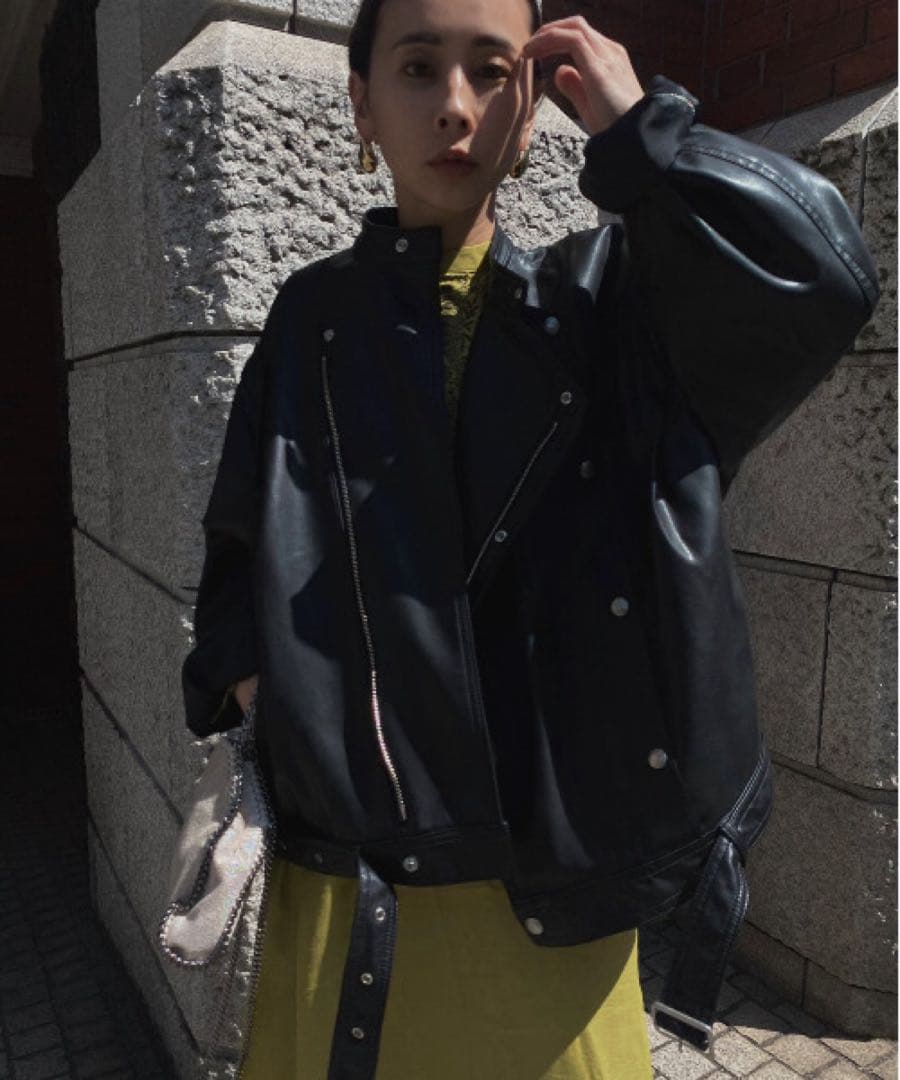 新品タグAMERI RETRO SYNTHETIC LEATHER JACKET