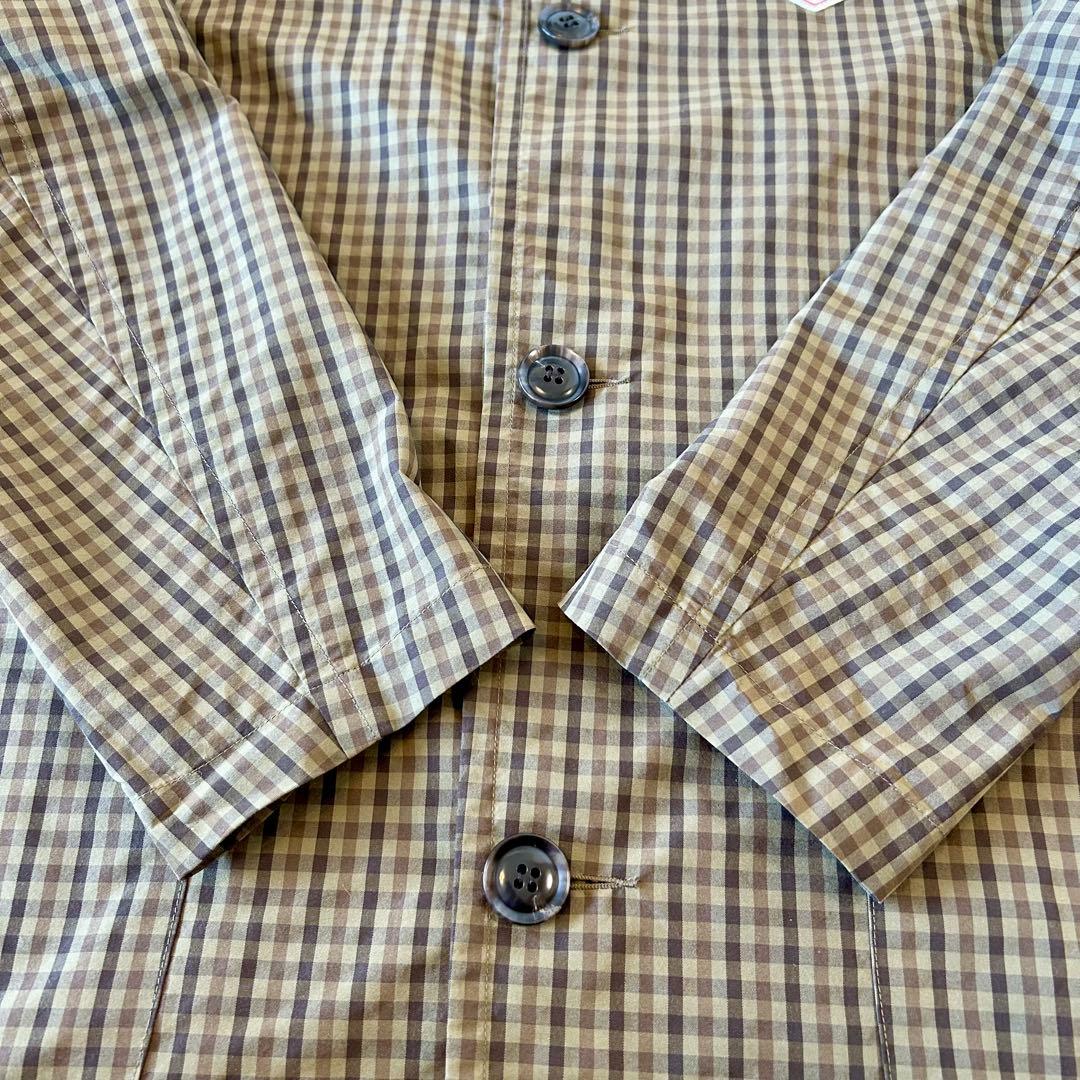 DANTON ダントン ナイロンタフタステンカラー　チェック スプリングコート