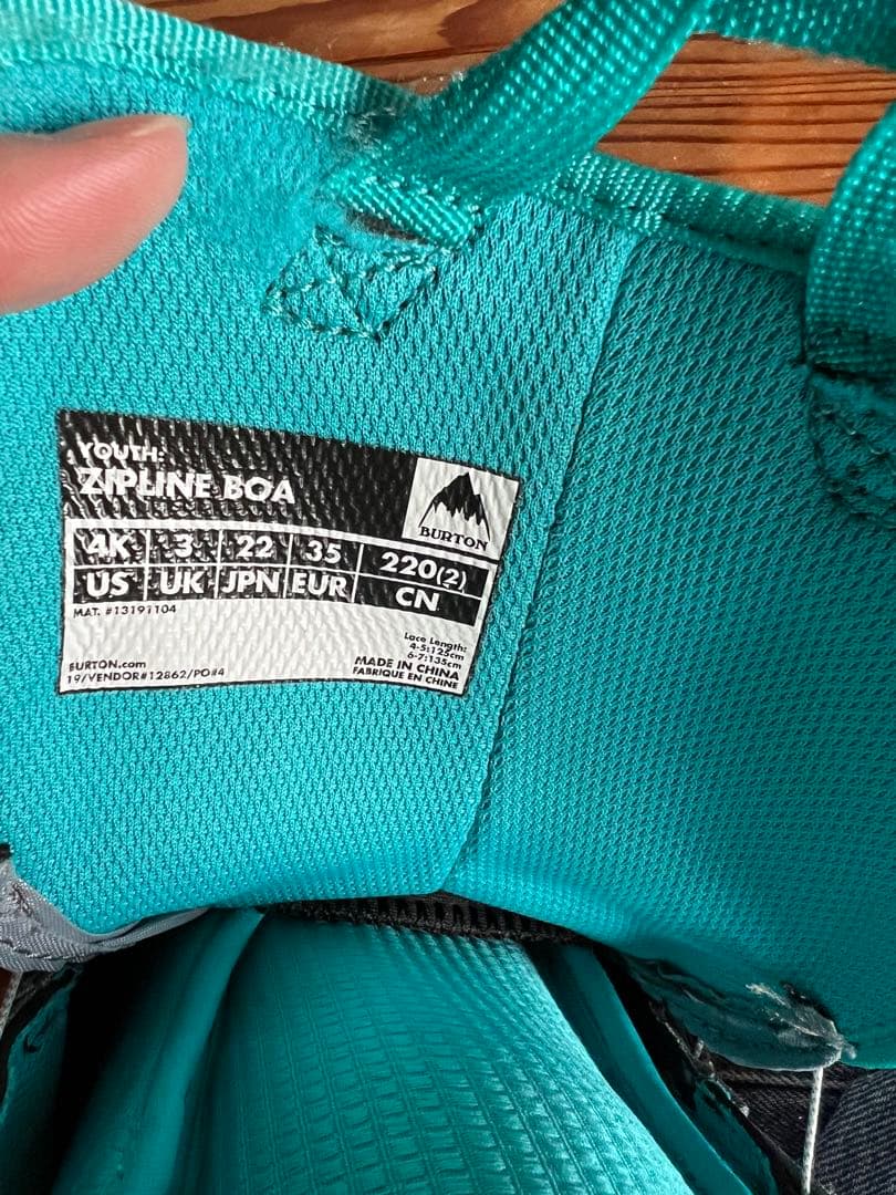 BURTON ZIPLINE BOA キッズ ジュニア 22㎝